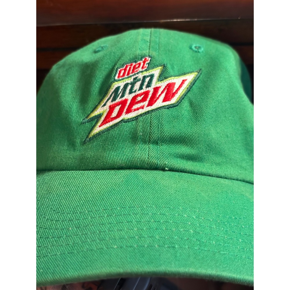 Diet Mtn Dew Green Baseball Cap Adjustable Cotton Dad Hat Soda Promo RN 58179